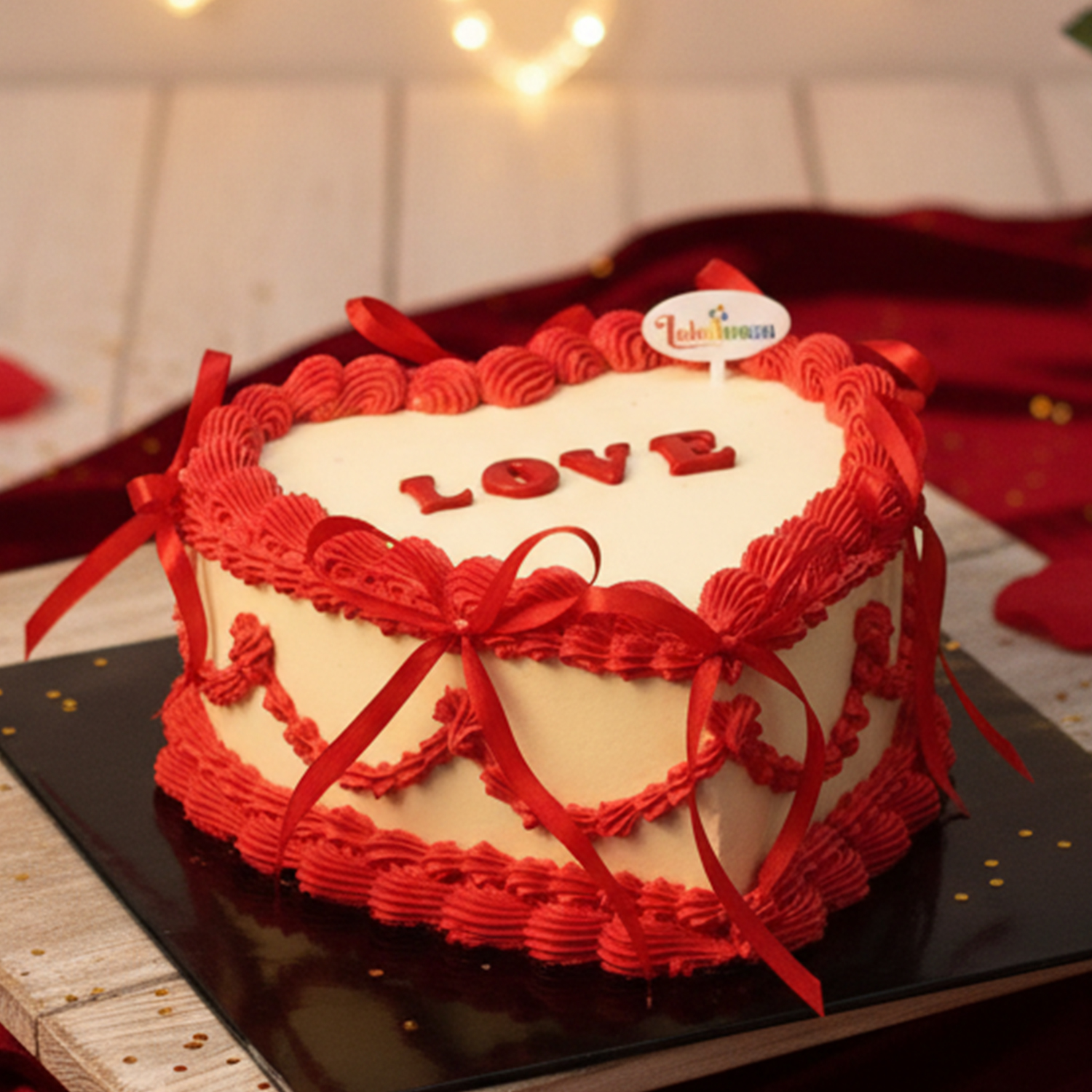 Vintage Love Red Heart Cake 1.3kg